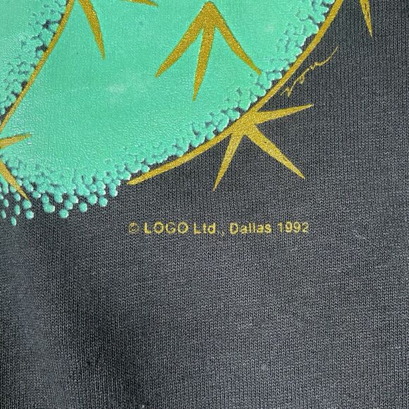 Vintage Screen Stars USA T-Shirt Men's XL Black Dallas 1992 Short Sleeve Single - Picture 3 of 6